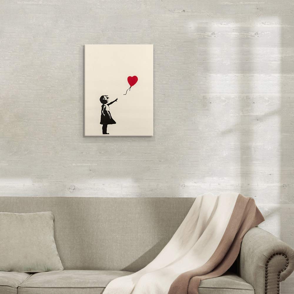 Amazon.co.jp: 7CANVAS Banksy バンクシー 風船と少女 ポスター アート